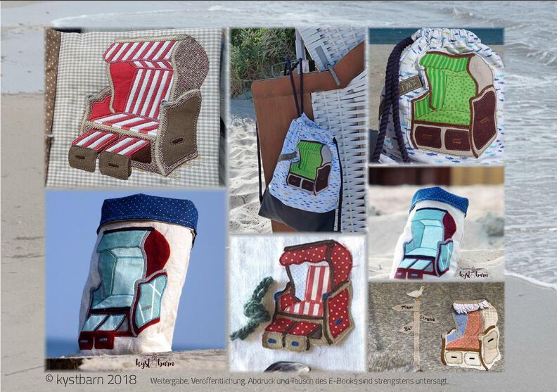Applikationsvorlage & Nähanleitung Strandkörbe Ebbe & FLut image number 4