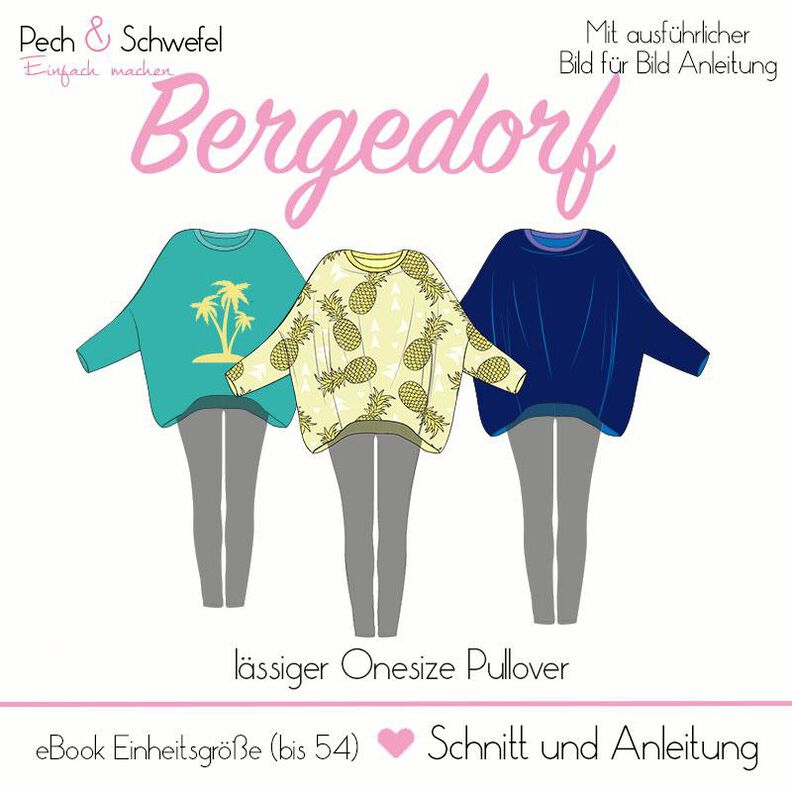 Schnittmuster Onesize Pullover “Bergedorf in A4 und A0 image number 1