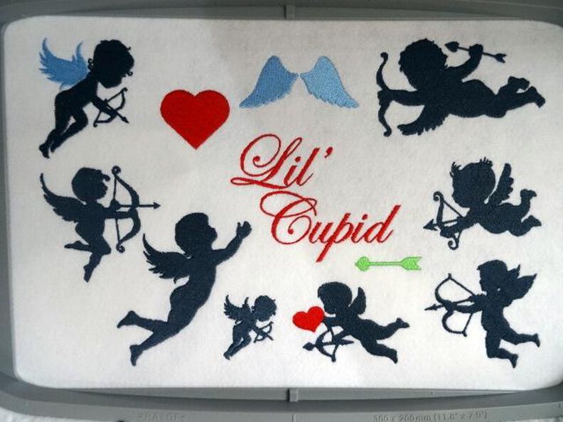 Stickdatei Amor Silhouette Cupid Hochzeit  image number 2