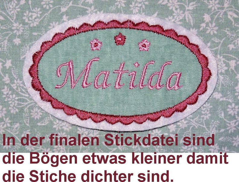 Stickdatei ovale Buttons Rahmen Wellenrand 7 Größen image number 3