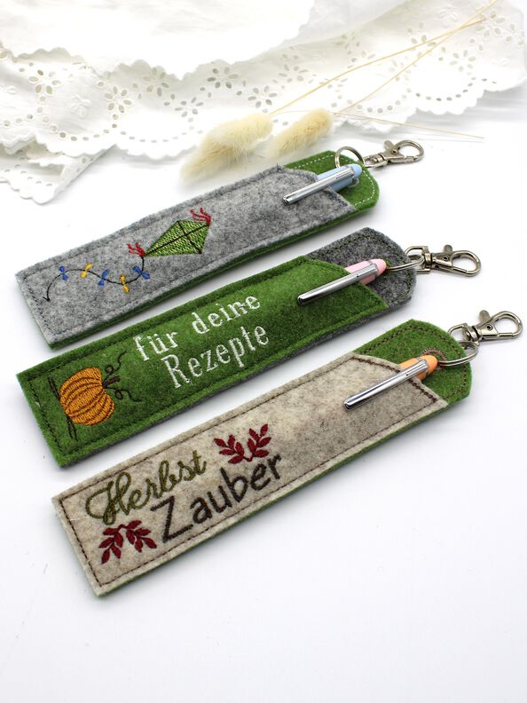 Stickdatei Herbst Etuis Stifteetui schmal für einen Stifte image number 4