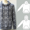 Herrenhoodie Max – Wickelkapuze/Kragen, Gr. 44-60, A4+A0 thumbnail number 3