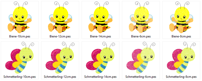 Stickdatei - Biene mit Schmetterling Cute image number 5