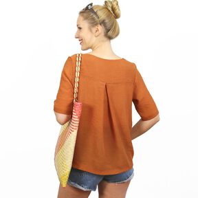 FRAU YOKO - kurze Bluse mit Kellerfalte XS-XXL