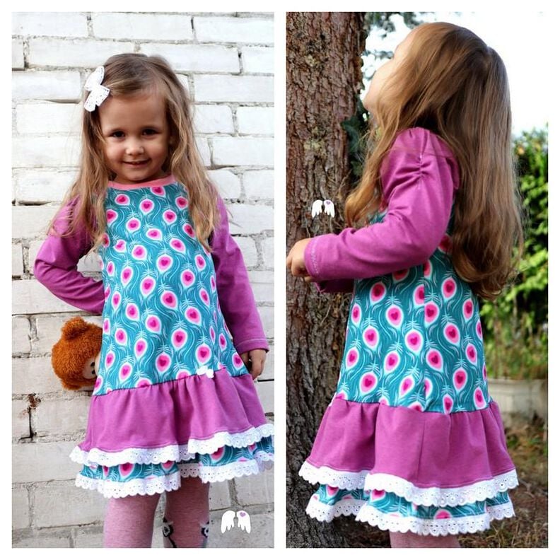 Kleid Rosie Gr. 62 - 164 Rüschenkleid Raffung Puffärmel image number 1