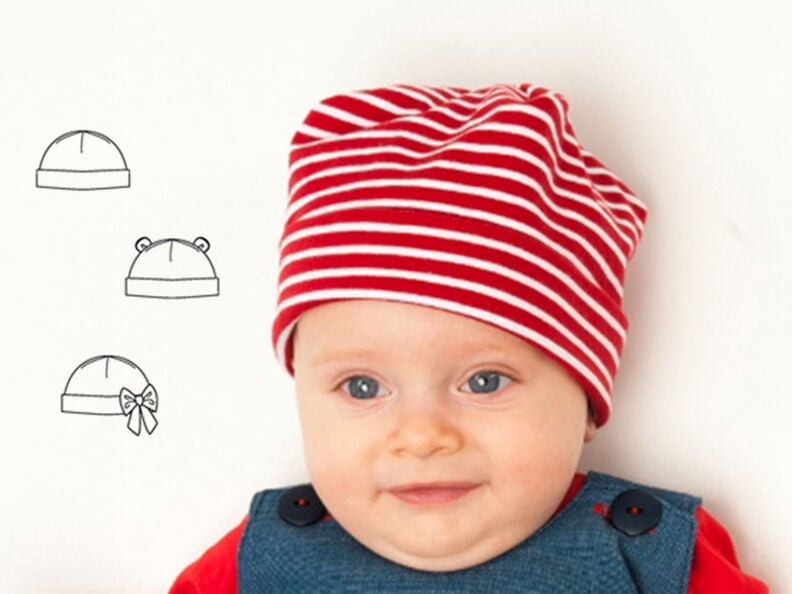 Schnittmuster Mütze für Baby Kinder in 3 Modellvarianten image number 3