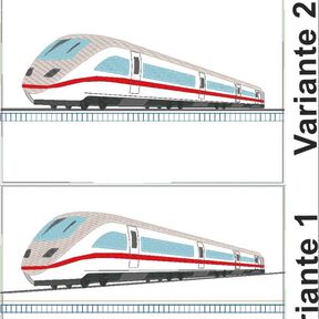 Stickdatei - Schnellzug Kissen ITH Zug Lok 