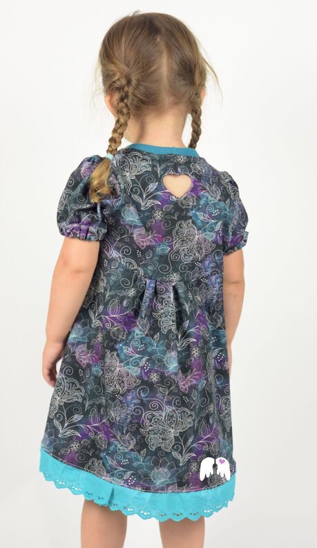 Kleid Lieblingsmädchen Gr. 86 - 164 Herzausschnitt Herzrücken Herz Puffärmel image number 7