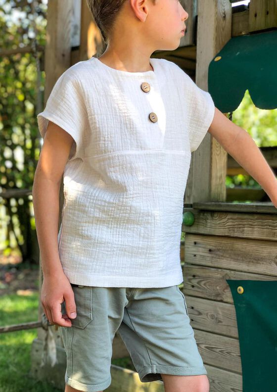Musselin Shirt Solmusling Gr. 128-170, Leinen, inkl. A0 image number 3