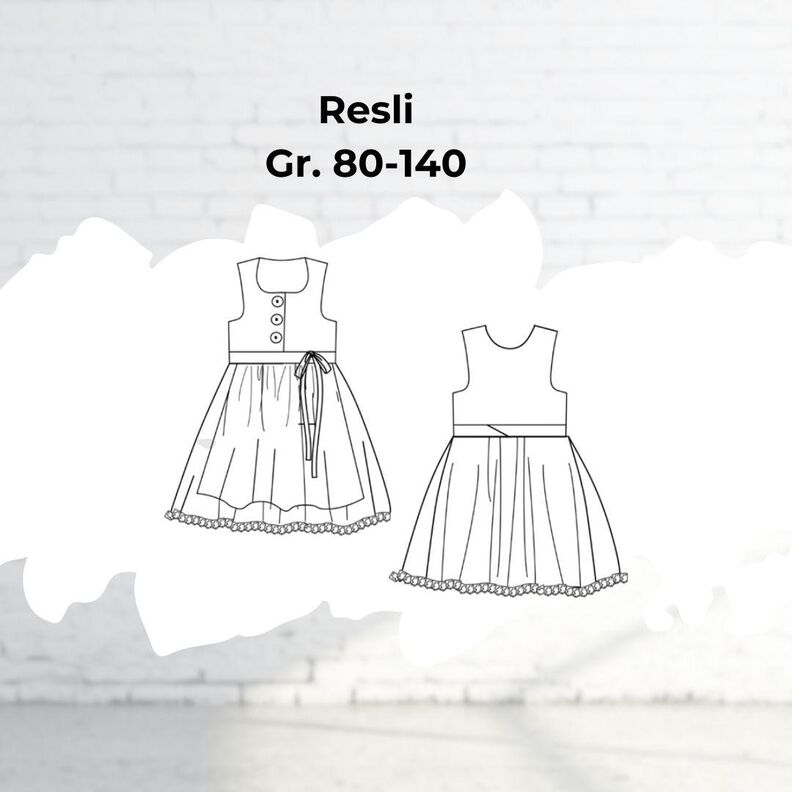 Schnittmuster Kinderdirndl Resli Gr. 80 -140 image number 4