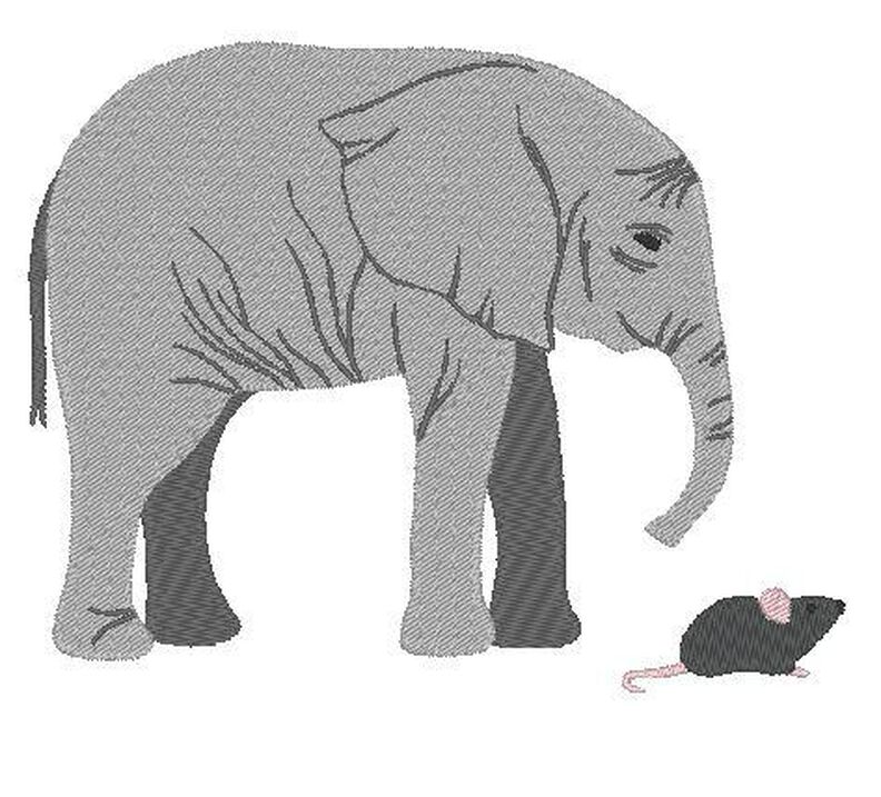 Elefant real inkl. Kissen ITH Stickdatei Maus image number 8