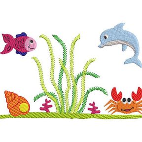 Stickdatei Unterwasserwelt SET 10x10cm Rahmen