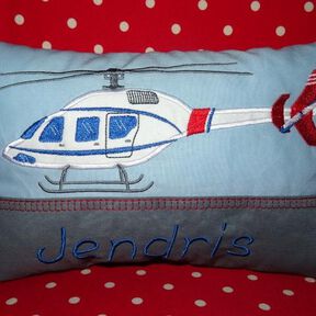 Hubschrauber Kissen ITH Stickdatei