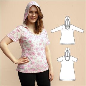 „Kyra“ – Enges Shirt mit Kapuze, BU 80-116, A4+A0