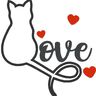 Katze Katzen Liebe Stoff-Aufnäher Stickdatei Herz thumbnail number 10