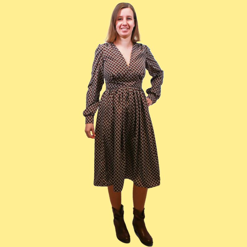 Kurz-& Langärmeliges Kleid mit V-Ausschnitt PERMATA♥Gr.34-56 image number 4