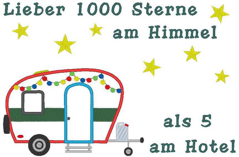 Camping Hänger - Lieber 1000 Sterne am Himmel Stickdatei image number 5