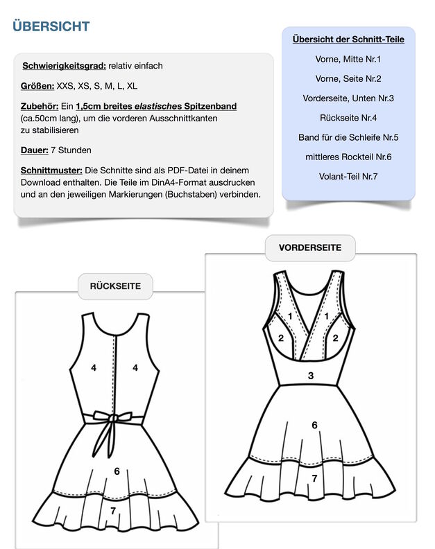 Kleid #Theresa Nähanleitung und Schnittmuster (XXS-XL) image number 3