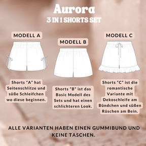 Shorts Set Schnittmuster Rüschen Schleifen Basic Shorts