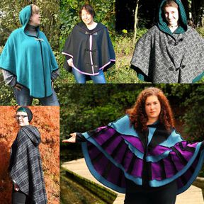 Jape - Poncho/Cape mit Kapuze 34-56