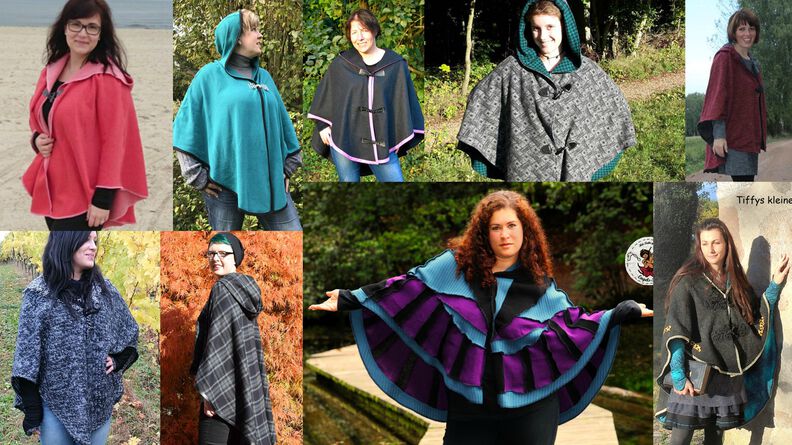 Jape - Poncho/Cape mit Kapuze 34-56 image number 2