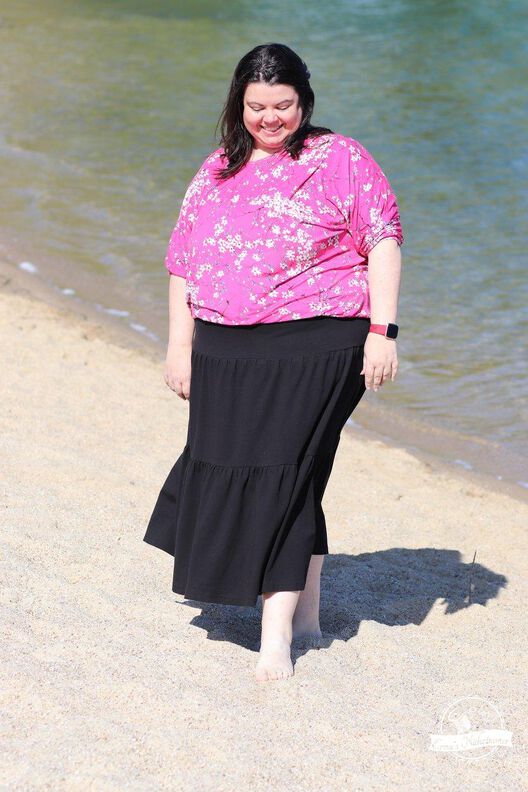 *Ladies Boho Skirt* Stufenrock mit Passe Gr. 32-56, Rock image number 4