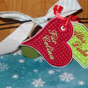 Geschenkanhänger ITH Stickdatei 