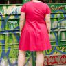 Jersey Kleid Schnittmuster Damen V-Ausschnitt Kurze Ärmel thumbnail number 4