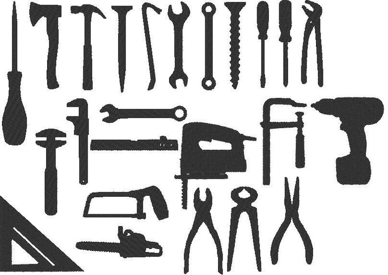 Werkzeug Silhouetten Stickdatei image number 3