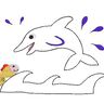 Stickdatei Delfin mit Fisch doodle 13x18cm thumbnail number 2
