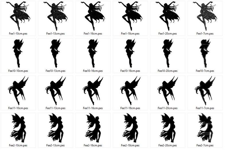 schwangere Feen Elfen Silhouetten Stickdatei schwanger image number 5