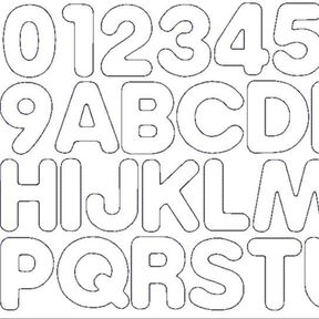 5cm Doodle Buchstaben und Zahlen Stickdatei Alphabet Zahl