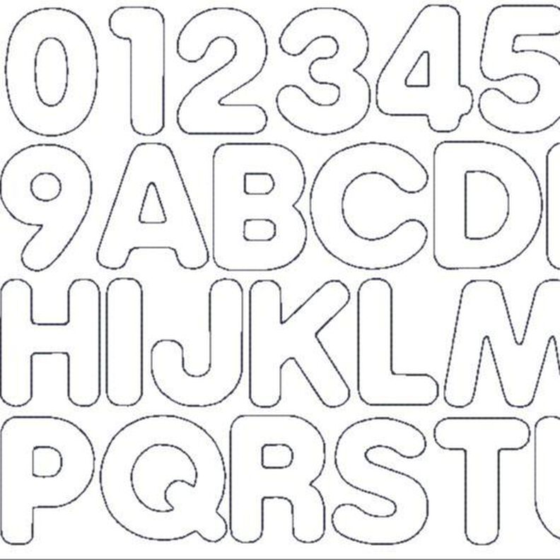 5cm Doodle Buchstaben und Zahlen Stickdatei Alphabet Zahl image number 1