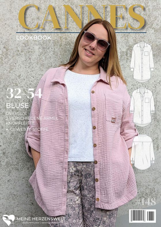 Oversizebluse – eBook Schnittmuster Gr. 32-54 – Cannes #148 image number 2