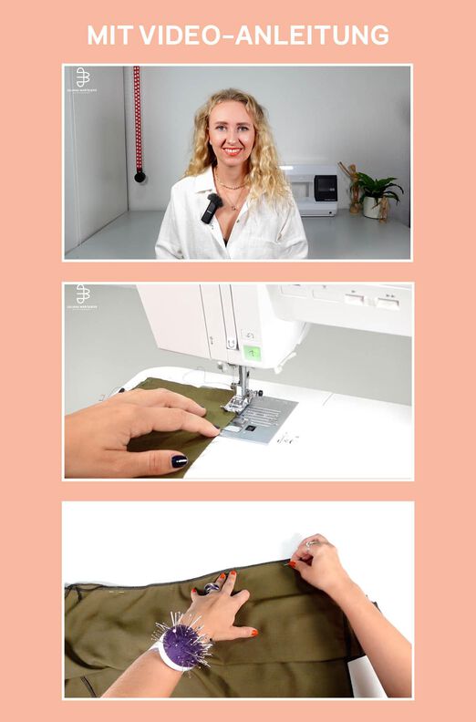 Kleid mit Wasserfallausschnitt, mit Videoanleitung XS-XXXL image number 3