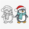 Plotterdatei Pinguin Weihnachten - 2 Varianten SVG PNG DXF thumbnail number 5