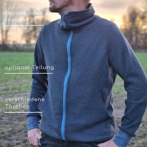 Sweatjacke Herren Schnittmuster Gr. XS-4XL - MANUC #133