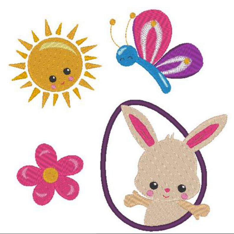 Hase cute Häschen im Ei inkl. Kissen ITH Stickdatei Ostern image number 1