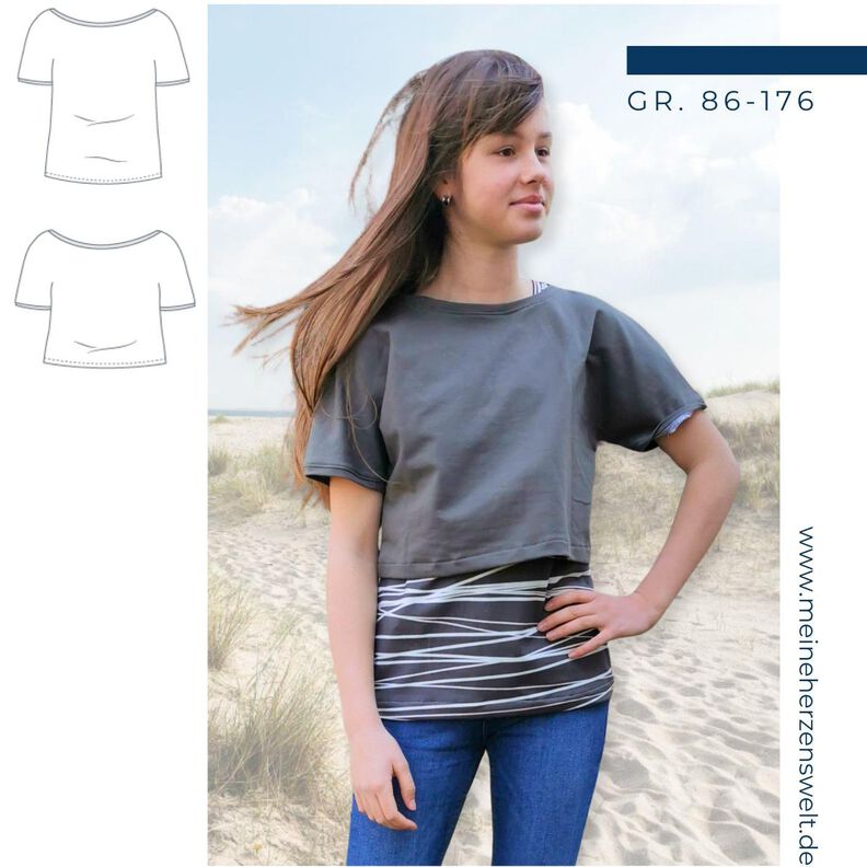 Shirt Kinder - Schnittmuster Gr. 86-176 - deine CARA #118 image number 1