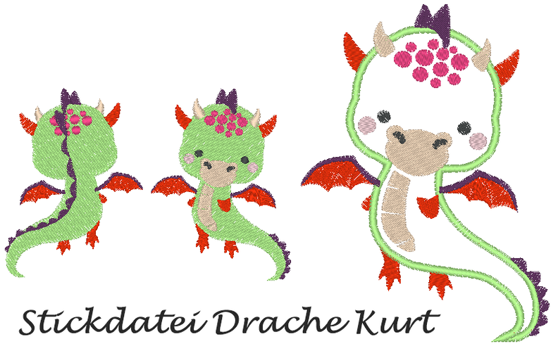 Stickdatei Drache Kurt image number 1