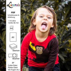 Pullover Kind E-Book Luanimals Affe Andi (86-152cm)
