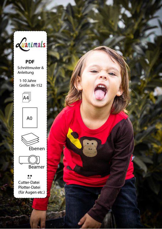 Pullover Kind E-Book Luanimals Affe Andi (86-152cm) image number 3