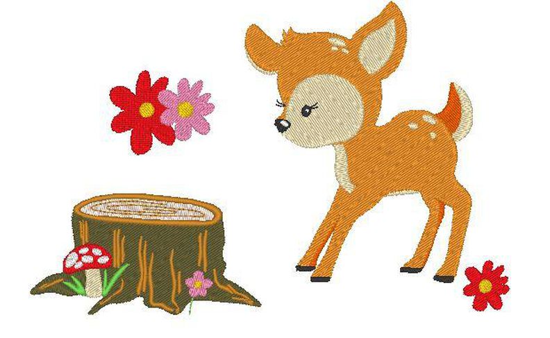 Reh Stickdatei inkl. Taschenbild und ITH Kissen image number 4