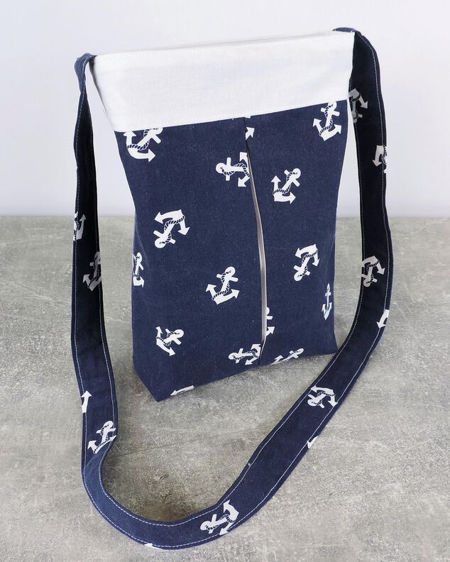 Tasche „Lizzy“ – mit farbiger Blende & Kellerfalte, 2 Größen image number 2