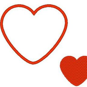 Herz Liebe Stickdatei gefüllt Appli alle Größen