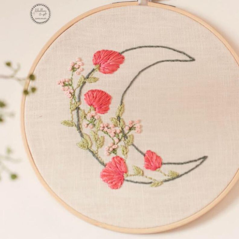 Stickmuster "Flowers in the Moon"  image number 1