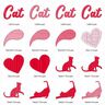 Katzen Liebe Silhouette - Stickdatei - mit Herz thumbnail number 5