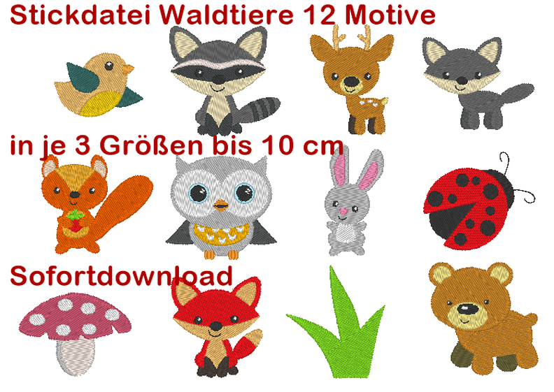 Stickdatei kleine Waldtiere bis 10 cm  image number 5