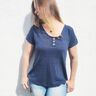 "Summer Blues" eine Bluse mit raffinierter Raffung, 32-46 thumbnail number 1