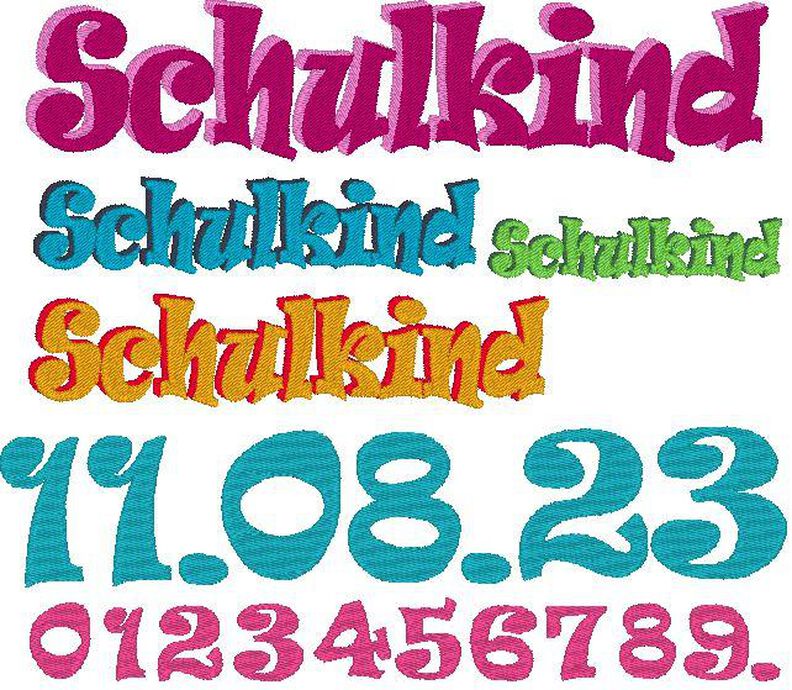 Schulkind in 3D Optik und Zahlen Stickdatei image number 7